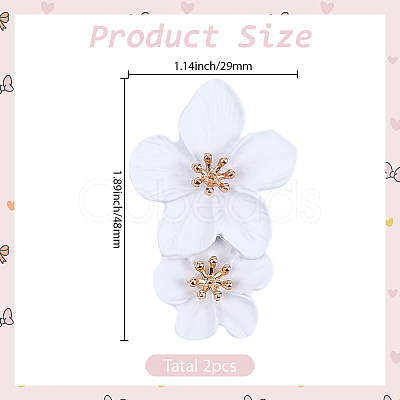 1 Pair Alloy Flower Dangle Stud Earrings EJEW-SP0001-18-1