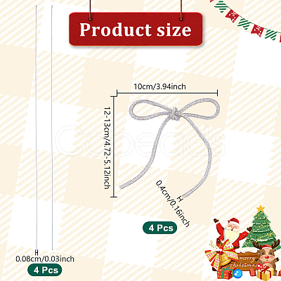 Christmas Glass Rhinestone Synthetic Rubber Bowknot Party Decoration HJEW-NB00231-1