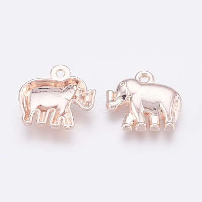 Cadmium Free & Nickel Free & Lead Free Alloy Elephant Pendants PALLOY-E391-28RG-NR-1