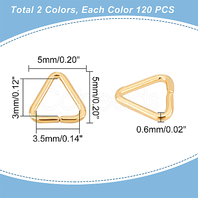 240Pcs 2 Colors Brass Triangle Linking Ring KK-PH0005-19-1