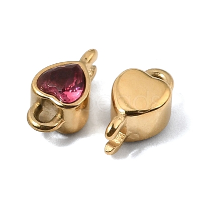 12 Colors 304 Stainless Steel Pave Cubic Zirconia Geometric Connector Charms SA-CBAFEA1-01C-G-1