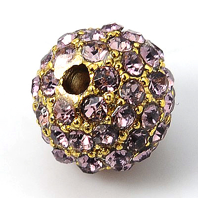 Alloy Rhinestone Beads RB-A034-10mm-G-1