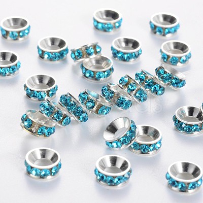 Brass Rhinestone Spacer Beads RB-A020-7mm-03S-1
