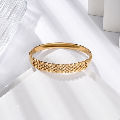 Ion Plating(IP) 304 Stainless Steel Hinged Bangles for Women STAS-Z114-08G-1