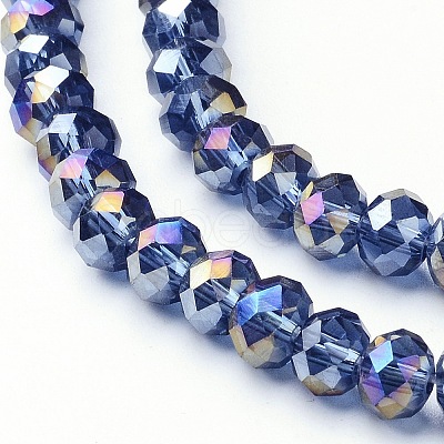Electroplate Glass Beads Strands GR6MMY-1AB-1
