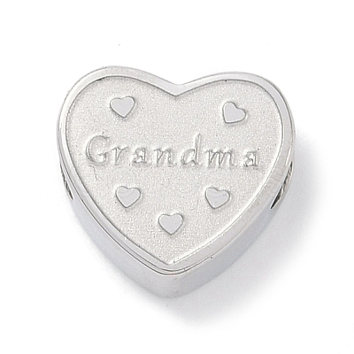 Mother's Day Tarnish Resistant 304 Stainless Steel European Beads STAS-K286-04J-P-1