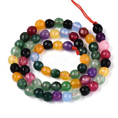 Dyed Natural White Jade Beads Strands G-T139-6mm-60-02-1