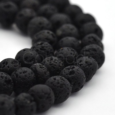 Natural Lava Rock Round Bead Strands X-G-M169-4mm-03-1
