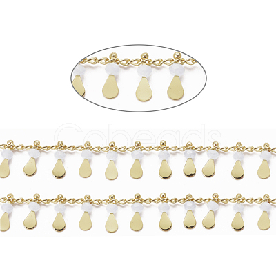 3.28 Feet Handmade Glass Beaded Chains X-CHC-E020-01L-1