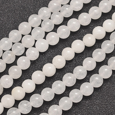 Natural Round White Jade Bead Strands G-P070-01-12mm-1