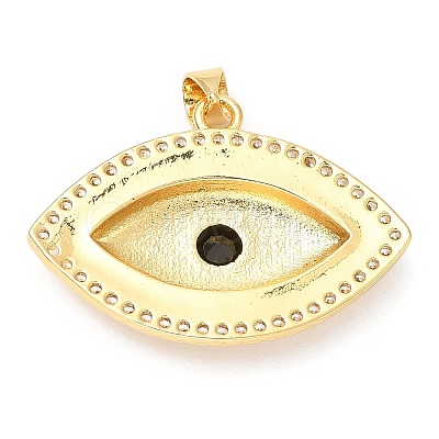 Rack Plating Brass Micro Pave Cubic Zirconia Pendants KK-A185-20G-1