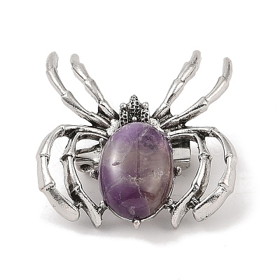 Natural Amethyst Brooches G-A224-01AS-10-1