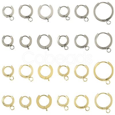 16Pcs 201 Stainless Steel Huggie Hoop Earrings Findings STAS-FS0002-26C-1