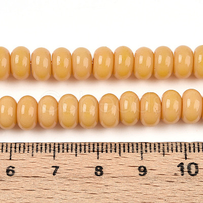 Opaque Solid Color Glass Beads Strands GLAA-ZX008-8mm-18Y-1