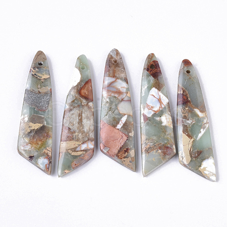 Natural Aqua Terra Jasper Pendants G-S366-009E-1