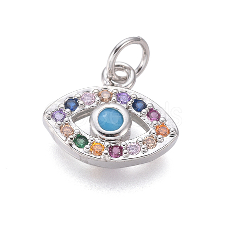 Brass Micro Pave Cubic Zirconia Charms ZIRC-I032-70P-1