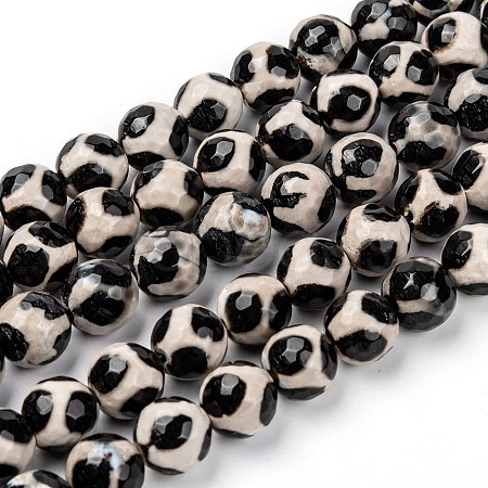 Tibetan Style Turtle Back Pattern dZi Beads G-H1453-1-1