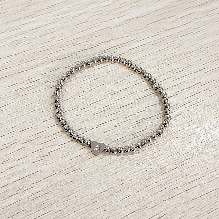 304 Stainless Steel Beads Stretch Bracelets for Women FS-WGC4F34-01-1