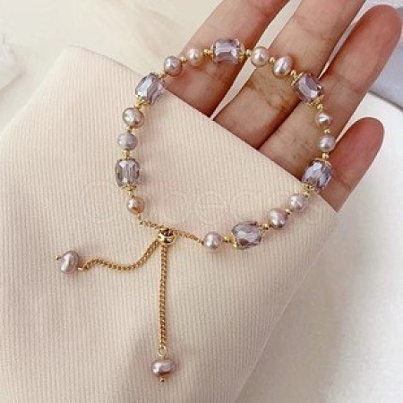 Acrylic & Cubic Zirconia Beads Slider Bracelets WG9EBEA-01-1