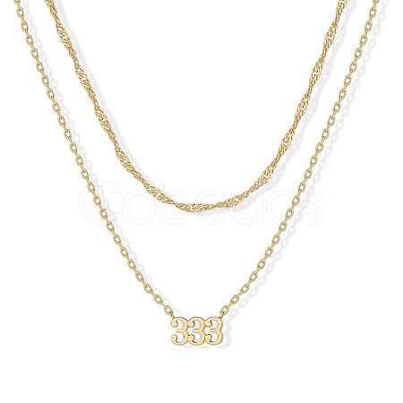 304 Stainless Steel Figure Pendant Double Layer Necklaces for Women FS-WGF1C2D-03-1