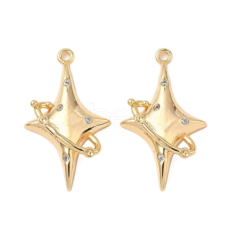 Brass Micro Pave Cubic Zirconia Pendants KK-S531-12G-A-1