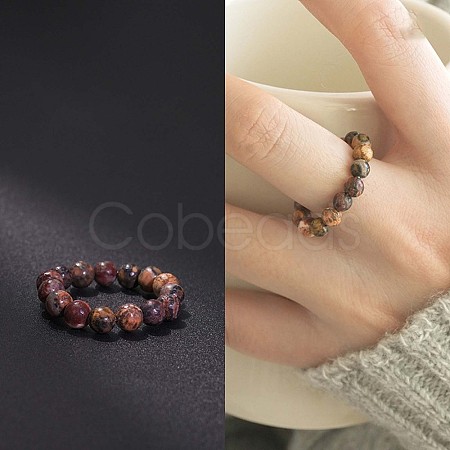 Natural Gemstone Stretchy Finger Rings FS-WG01730-04-1