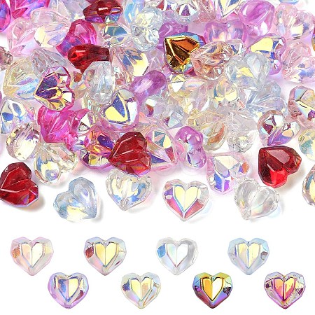 80Pcs 8 Colors Electroplate Transparent Glass Beads EGLA-YW0005-66-1