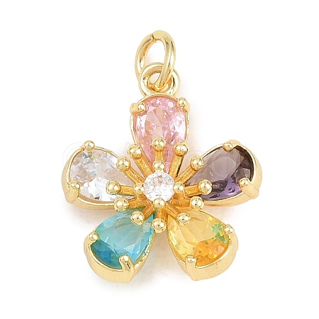 Brass Micro Pave Cubic Zirconia Pendants KK-D258-03G-01-1