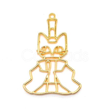 Alloy Open Back Bezel Big Pendants FIND-WH0091-48-1