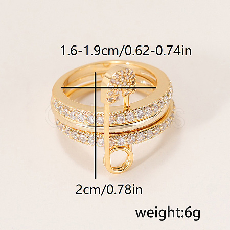 Brass Micro Pave Cubic Zirconia Finger Rings FA7520-3-1