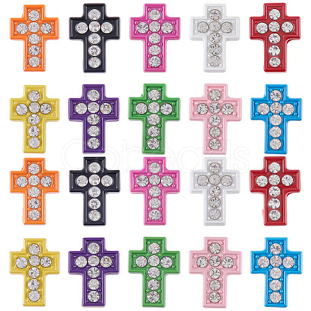 60Pcs Spray Painted Alloy Slide Charms FIND-SC0015-87-1