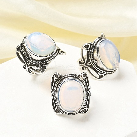 Opalite Adjustable Rings RJEW-I108-02AS-05-1