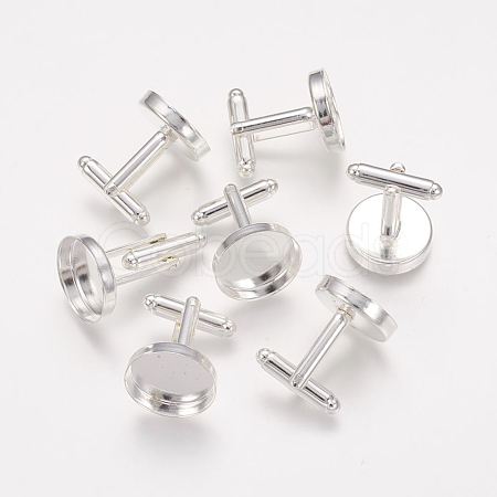 Brass Cuff Button X-KK-G175-S-1