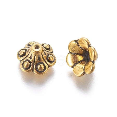 Tibetan Style Bell Filigree Bead Caps TIBE-A23845-AG-FF-1