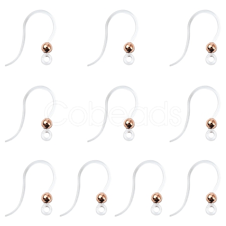 10Pcs Transparent Resin Earring Hooks FIND-YW0006-98RG-1