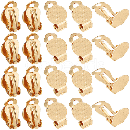 40Pcs 304 Stainless Steel Clip-on Earring Findings STAS-SC0008-39G-1