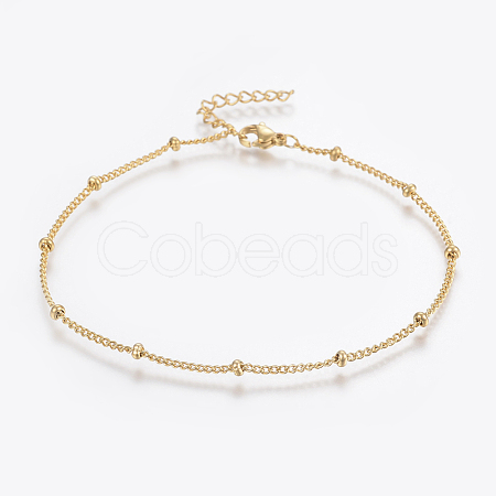 304 Stainless Steel Anklets X-AJEW-H013-04G-1