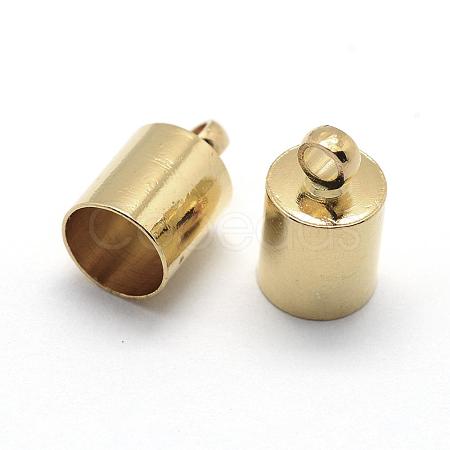 Brass Cord Ends X-KK-D219-11x6-G-1