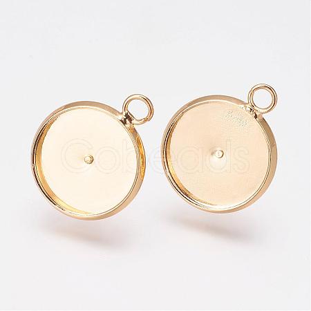 Brass Stud Earring Settings KK-G301-01G-1