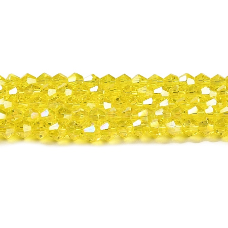 Transparent Electroplate Glass Beads Strands GLAA-F029-2mm-A21-1