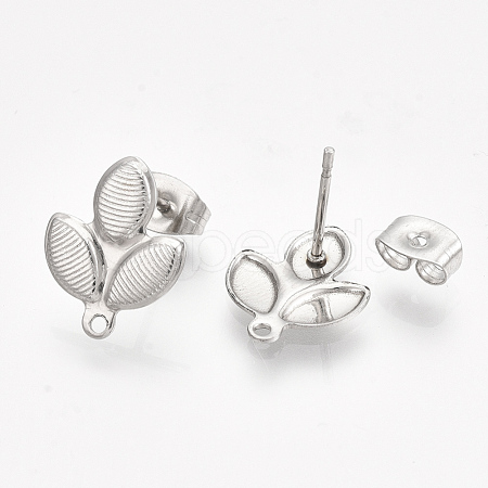 Non-Tarnish 304 Stainless Steel Stud Earring Findings STAS-S079-68B-1
