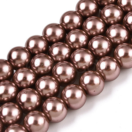 Baking Paint Pearlized Glass Pearl Round Bead Strands LS-HY-Q003-10mm-92-1