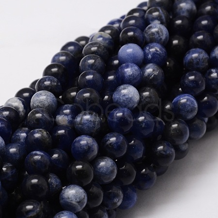 Natural Sodalite Round Beads Strands G-E329-10mm-39-1