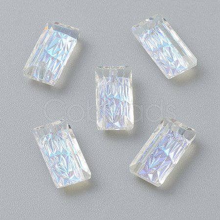 Embossed Glass Rhinestone Pendants GLAA-J101-07A-001SI-1