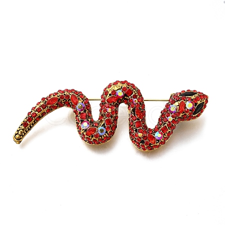 Snake Rhinestones Pins JEWB-M051-02G-01-1
