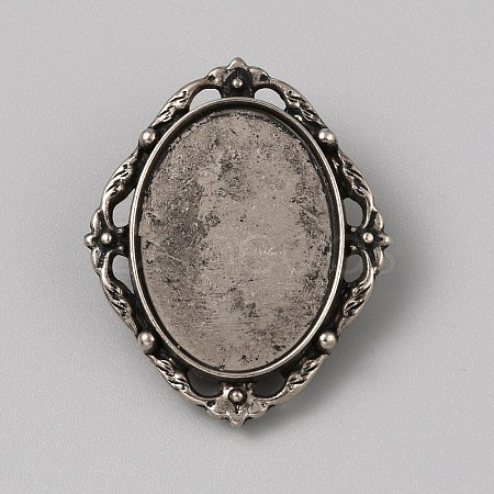 Tibetan Style Zinc Alloy Bolo Tie Slides Clasp Cabochon Settings FIND-WH0260-37I-AS-1