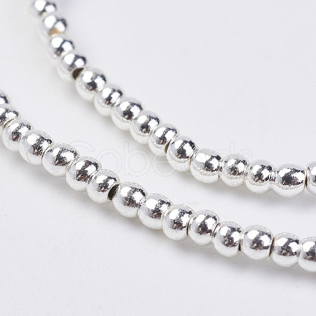 Non-magnetic Synthetic Hematite Bead Strands G-P262-20-2mm-S-1