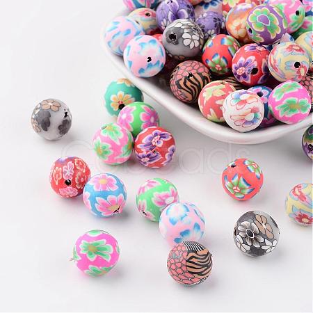 Handmade Polymer Clay Beads X-FM12mmY-1