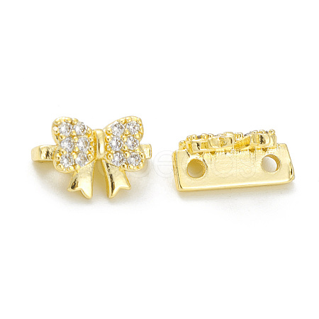 Rack Plating Brass Pave Cubic Zirconia Slide Charms KK-G464-05G-1
