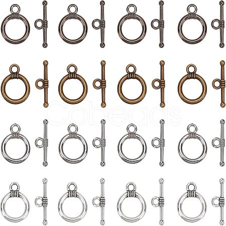 SUPERFINDINGS 120 Sets 4 Colors CCB Plastic Toggle Clasps CCB-FH0001-05-1